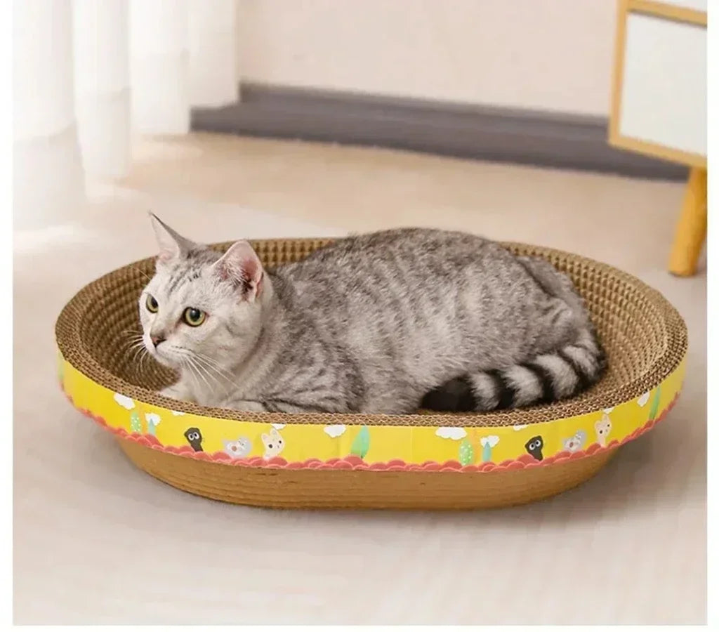 Oval Cat Scratching Bed for Indoor Cats