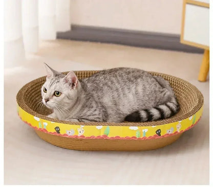 Oval Cat Scratching Bed for Indoor Cats