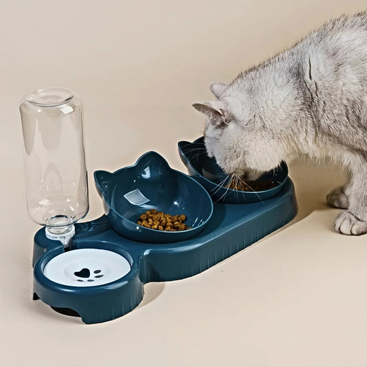 3-in-1 Tilted Pet Feeder