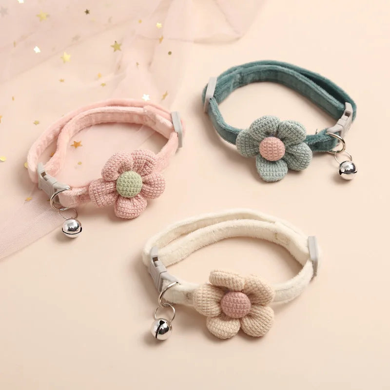 Breakaway Cat Collar with Bell and Flower